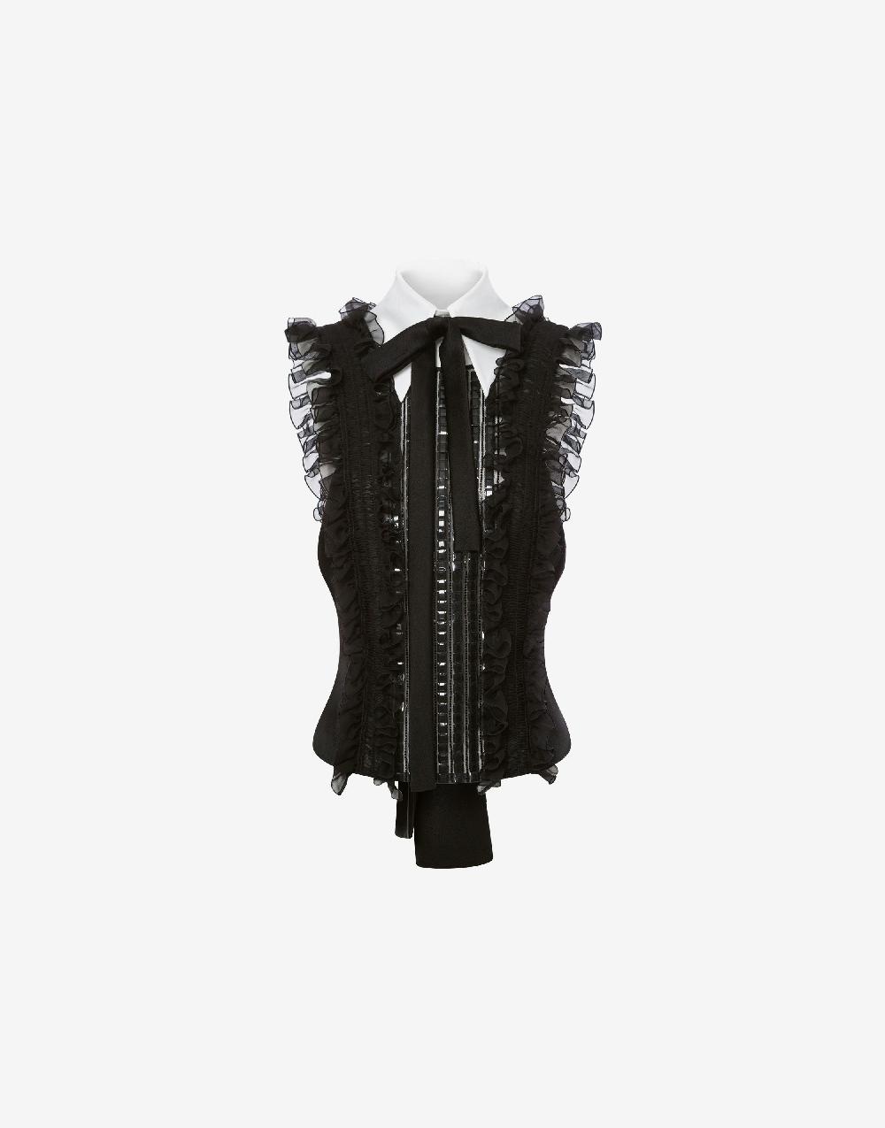 Alberta Ferretti Top in chiffon organico con colletto staccabile Negozi Online