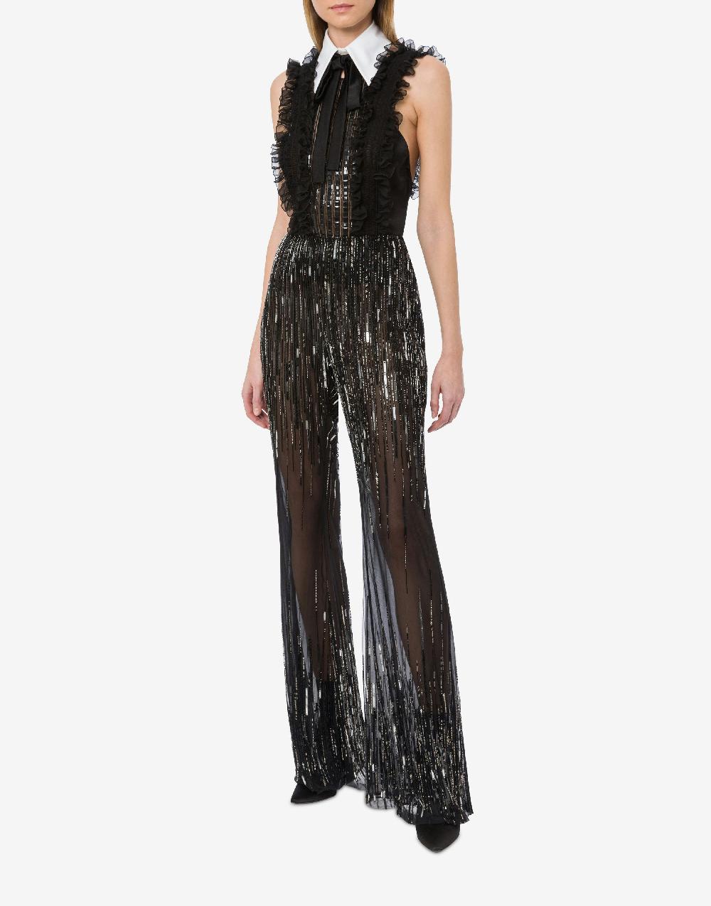 Alberta Ferretti Top in chiffon organico con colletto staccabile Negozi Online