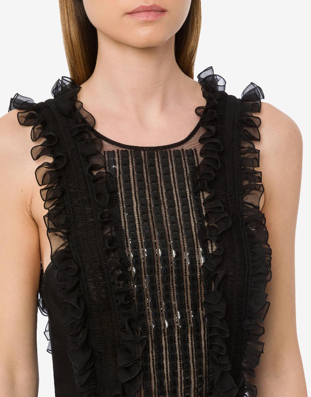 Alberta Ferretti Top in chiffon organico con colletto staccabile Negozi Online
