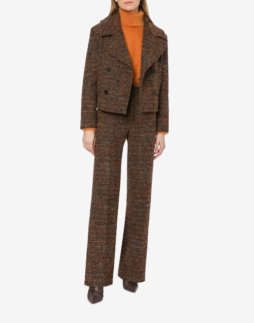 Alberta Ferretti Cappotto corto in tweed bottonato Comprare a buon mercato
