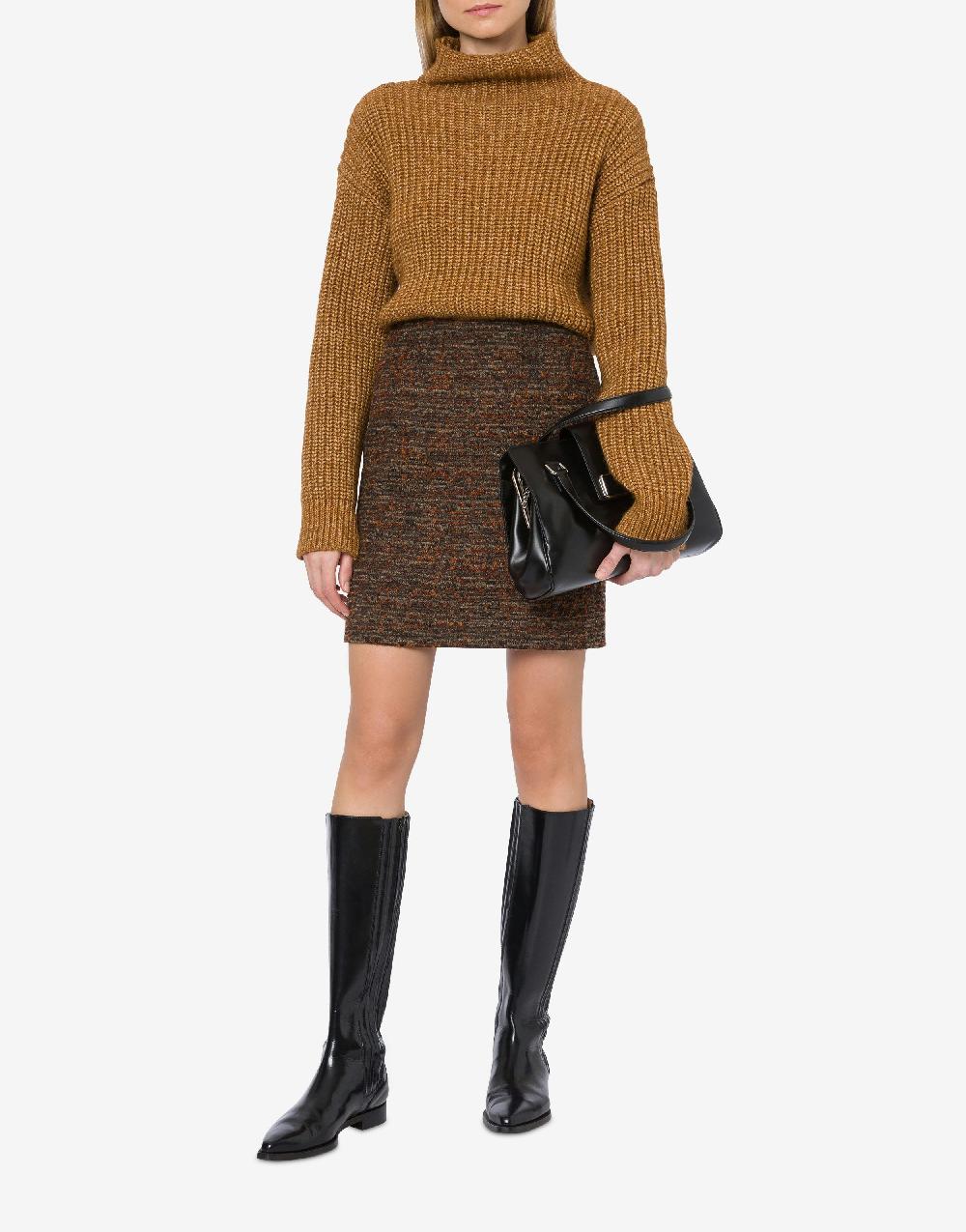 Alberta Ferretti Minigonna in tweed bottonato Economico