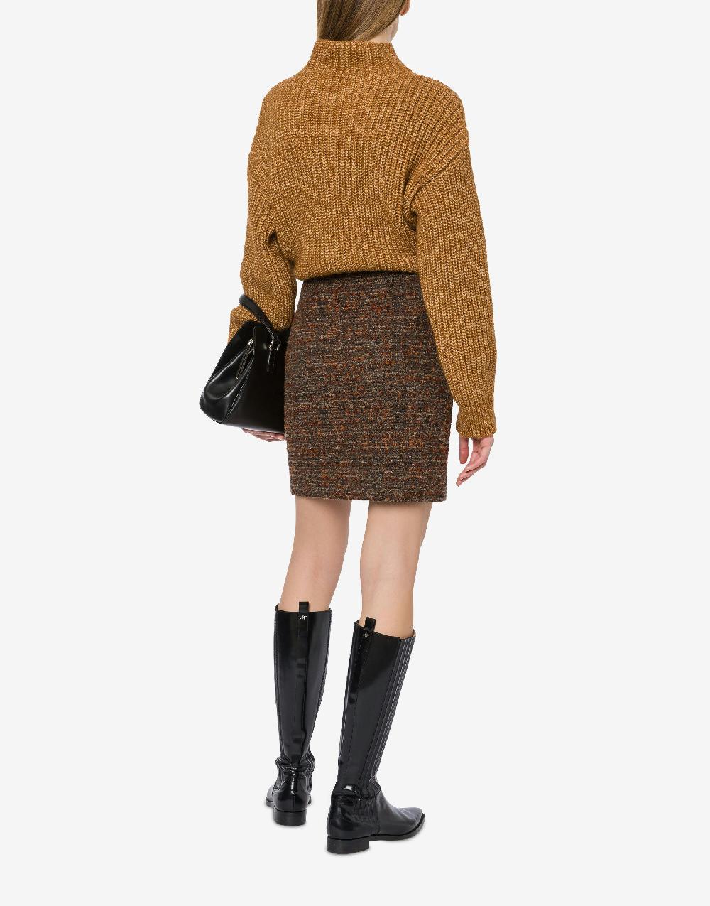 Alberta Ferretti Minigonna in tweed bottonato Economico
