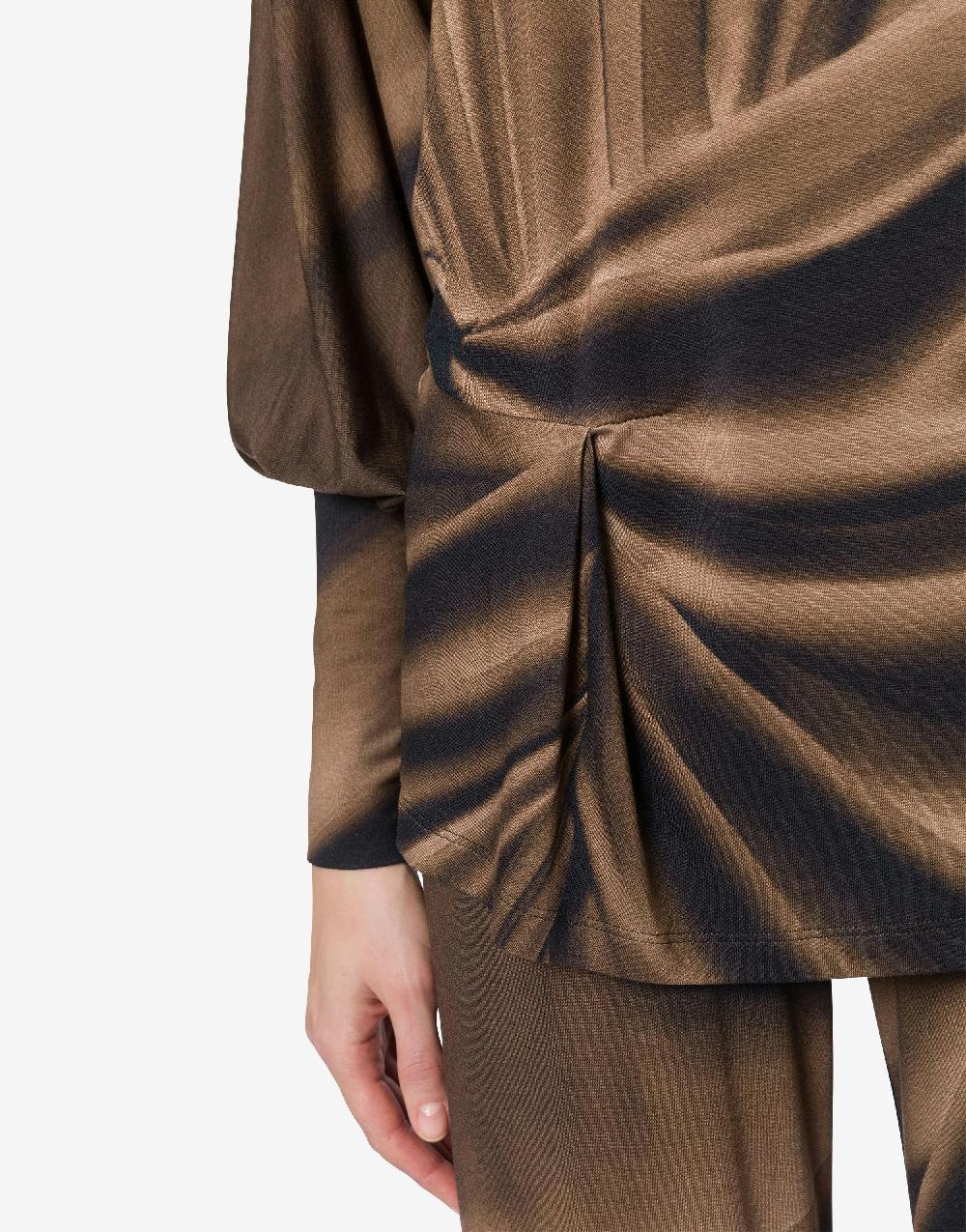 Alberta Ferretti Maglia in jersey con stampa drappeggio Vendita Economica