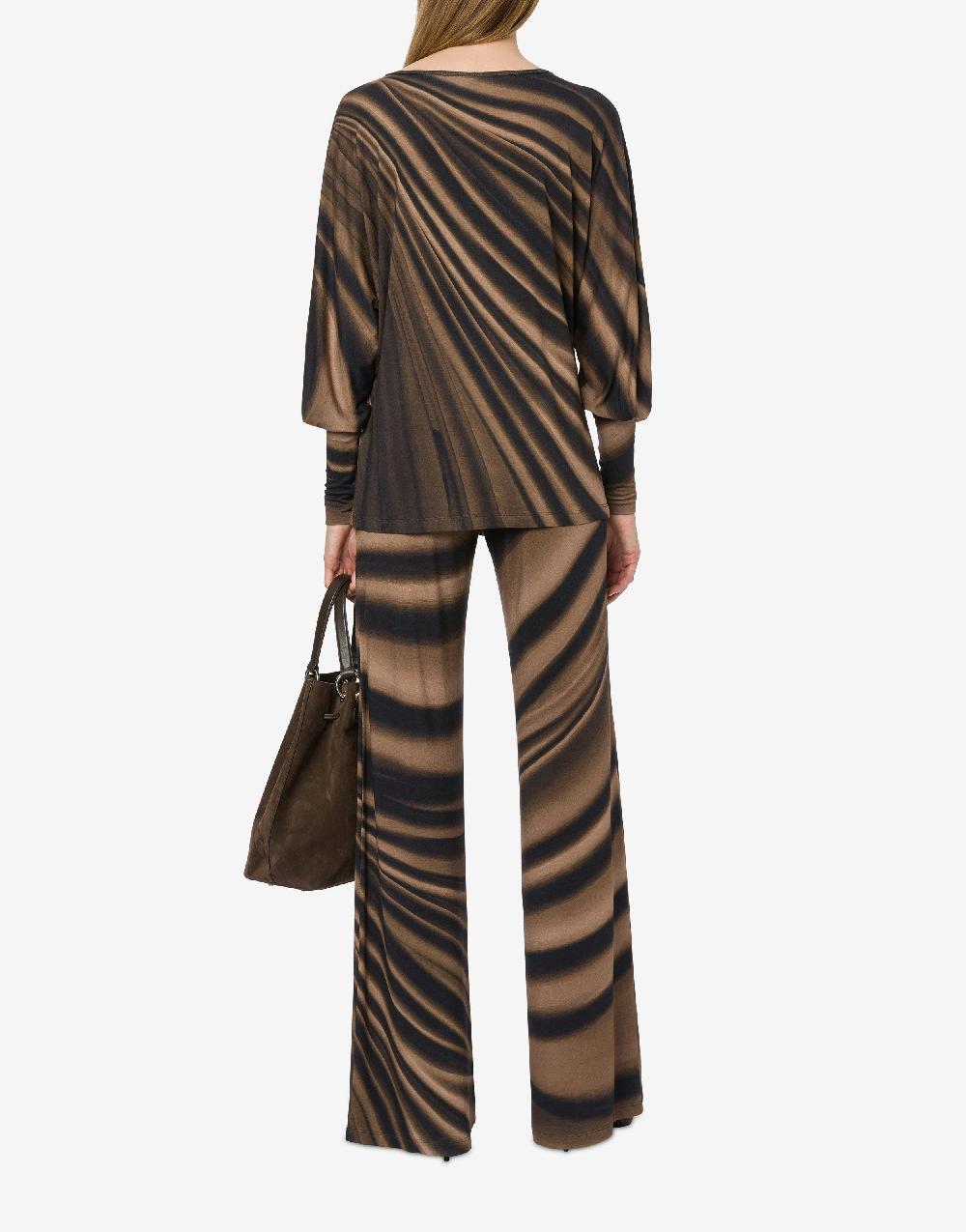 Alberta Ferretti Pantalone in jersey con stampa Drappeggio Saldi Di Fabbrica