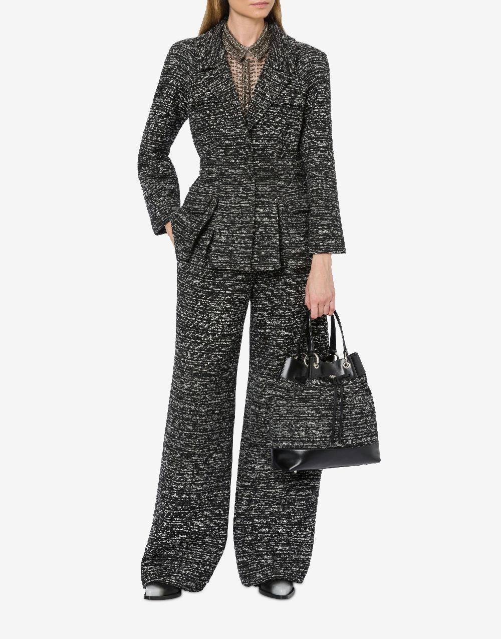 Alberta Ferretti Giacca in tweed bottonato con spacchi Negozio