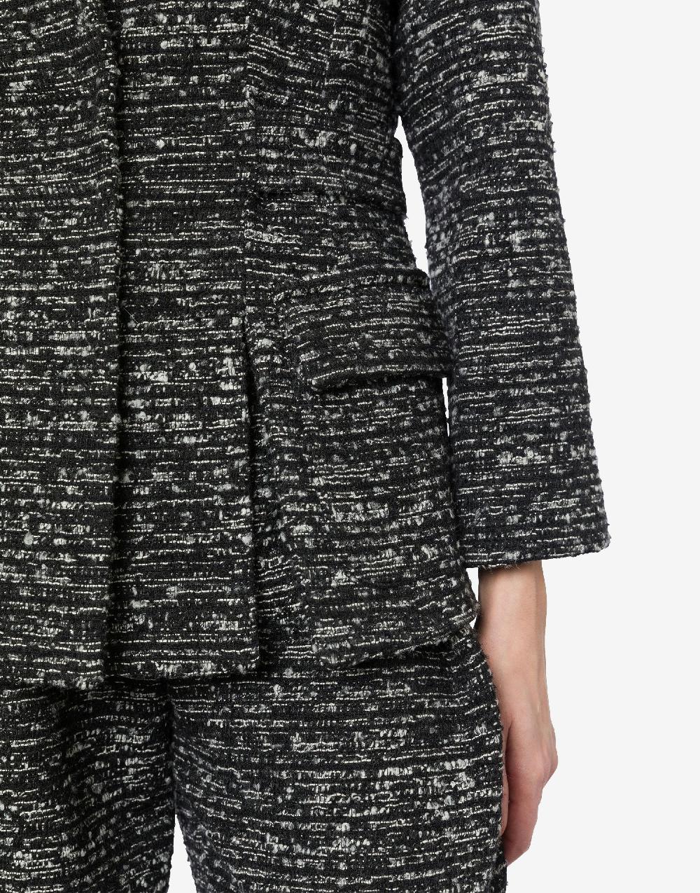 Alberta Ferretti Giacca in tweed bottonato con spacchi Negozio