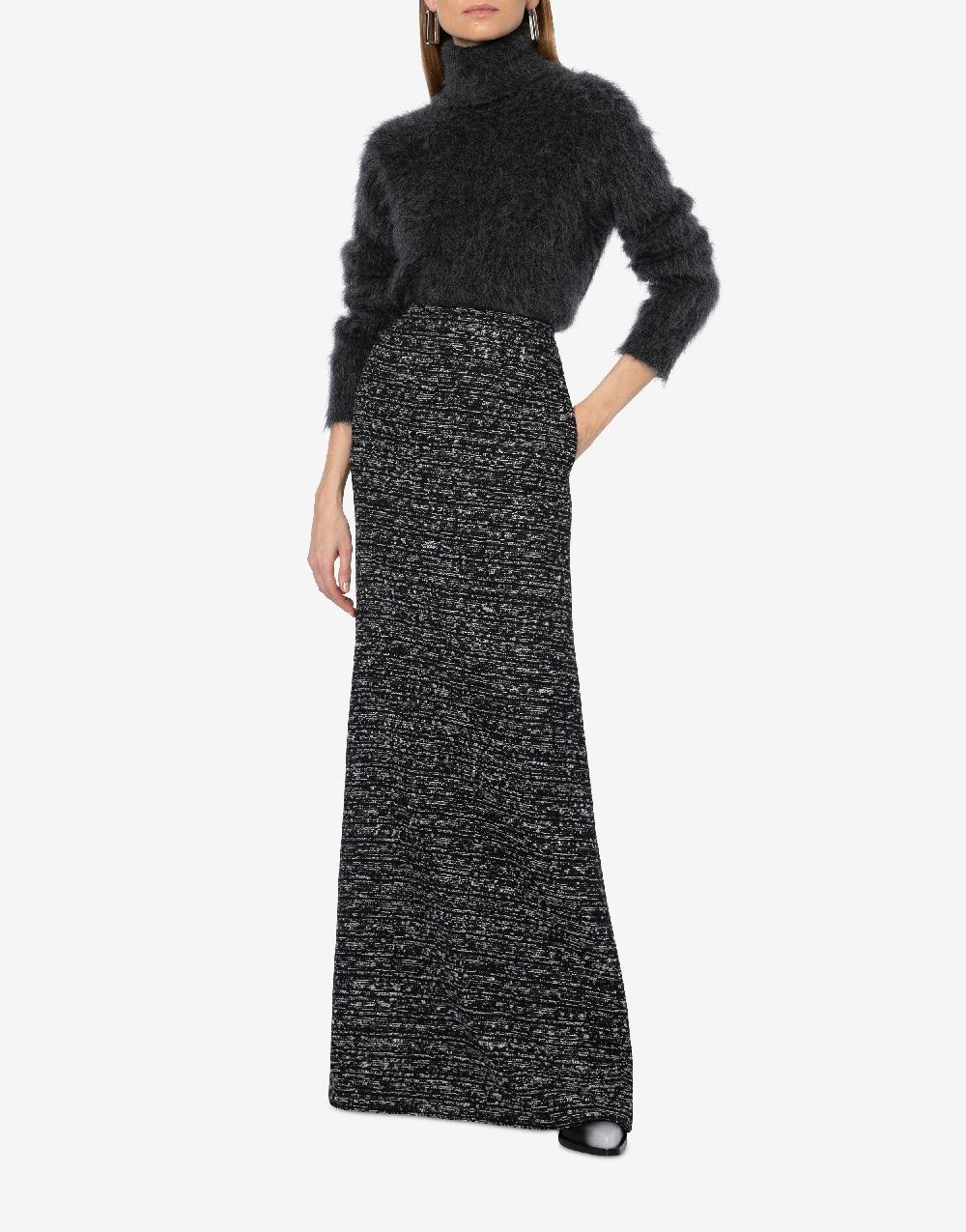 Alberta Ferretti Gonna lunga in tweed bottonato In Saldo