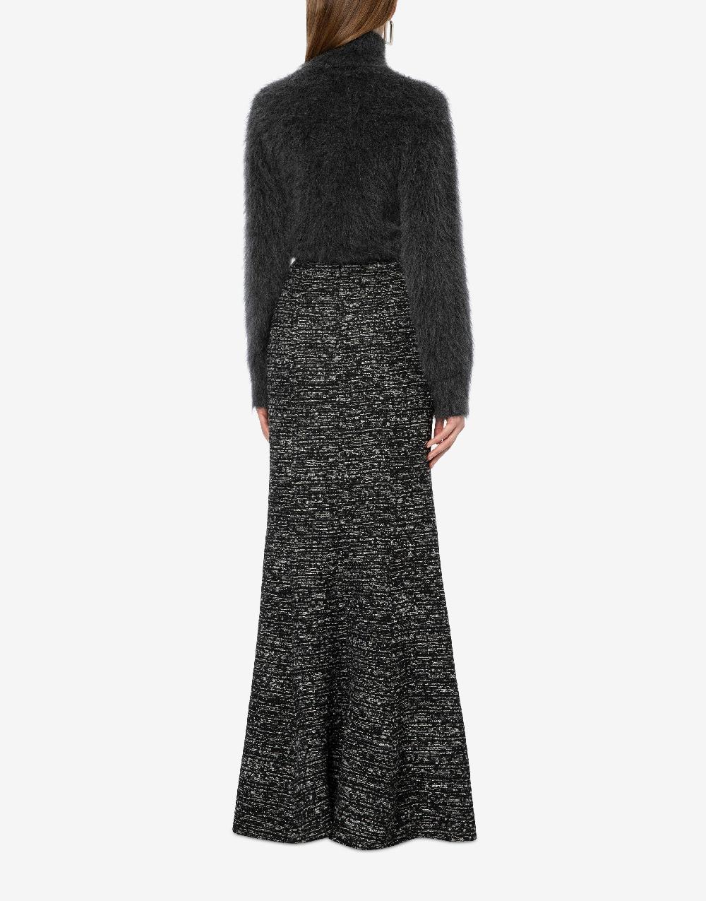 Alberta Ferretti Gonna lunga in tweed bottonato In Saldo