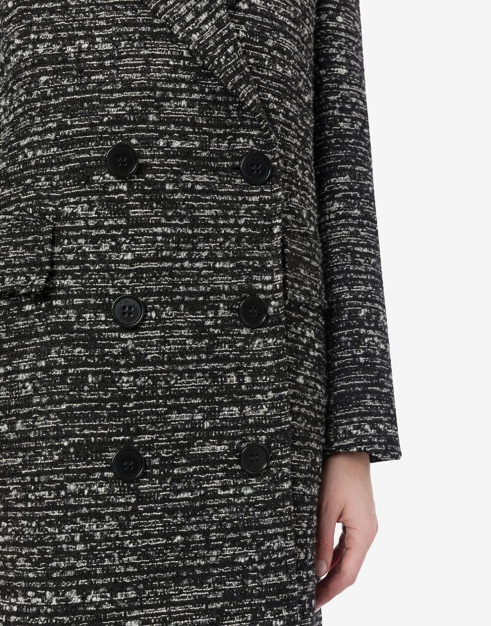 Alberta Ferretti Cappotto doppiopetto in tweed bottonato Nuova
