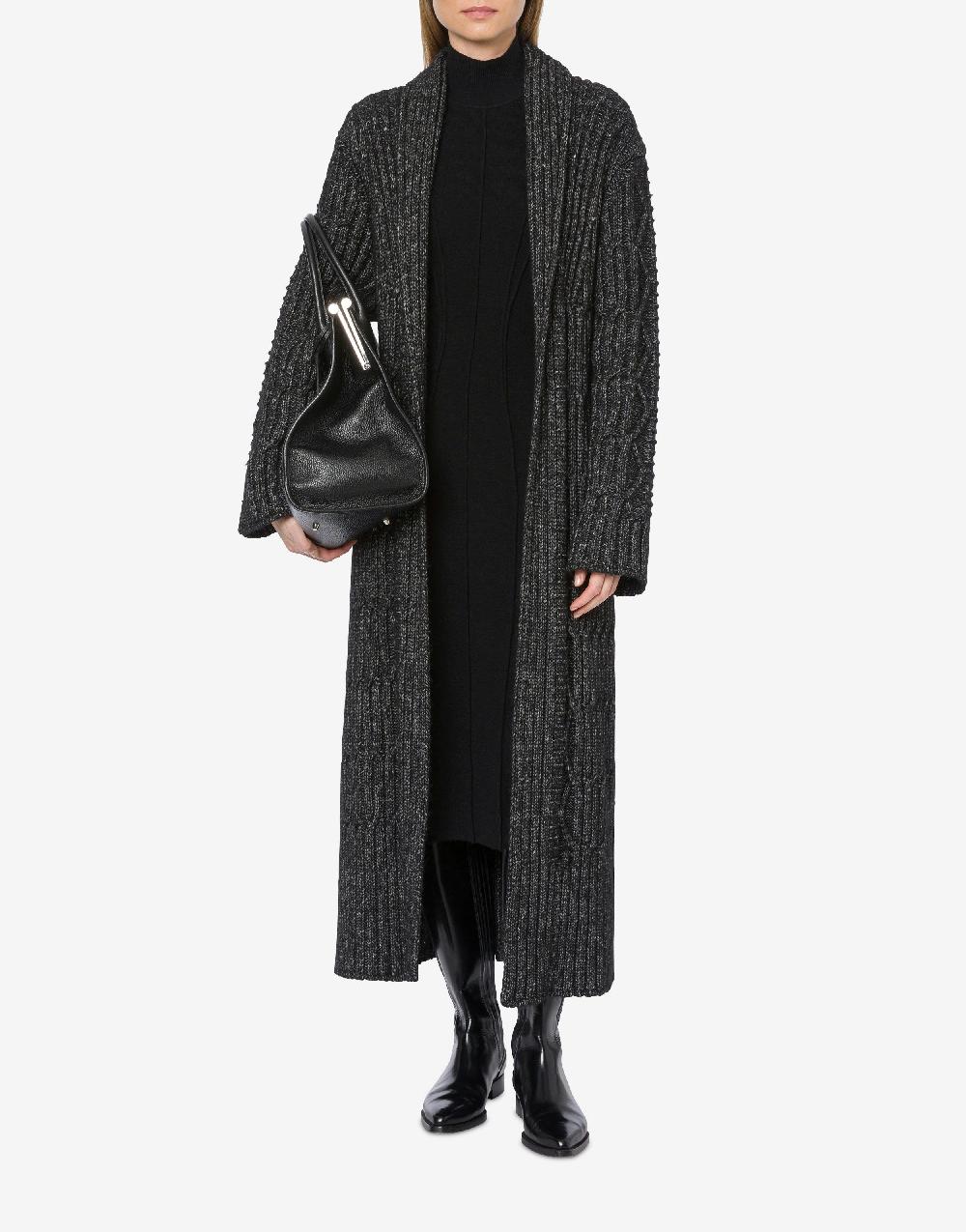 Alberta Ferretti Cardigan lungo in fettuccia lana cotone Moda