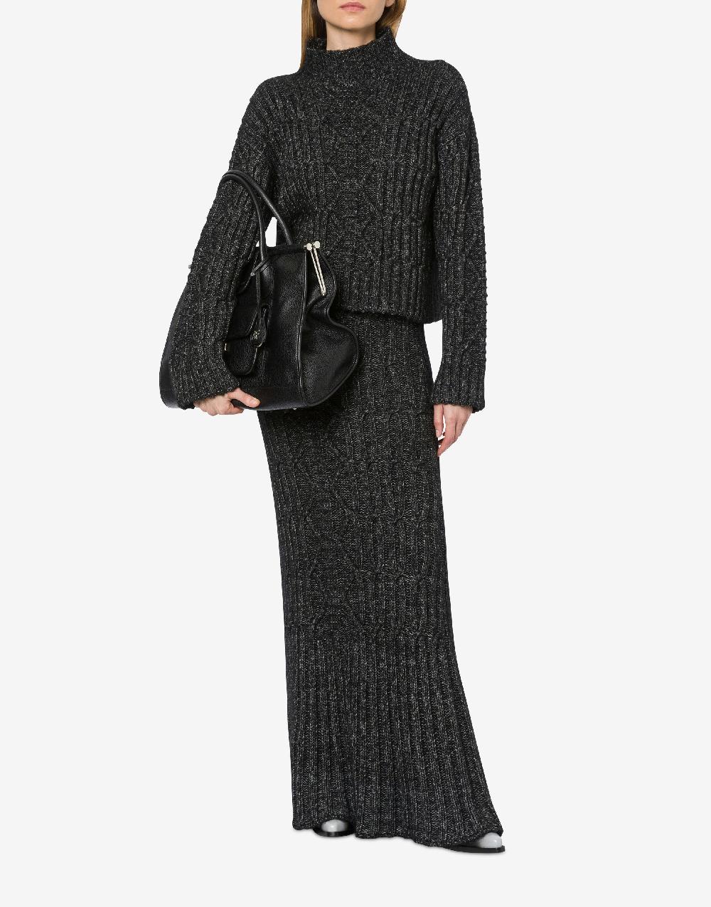 Alberta Ferretti Maglione in fettuccia di lana cotone 2025