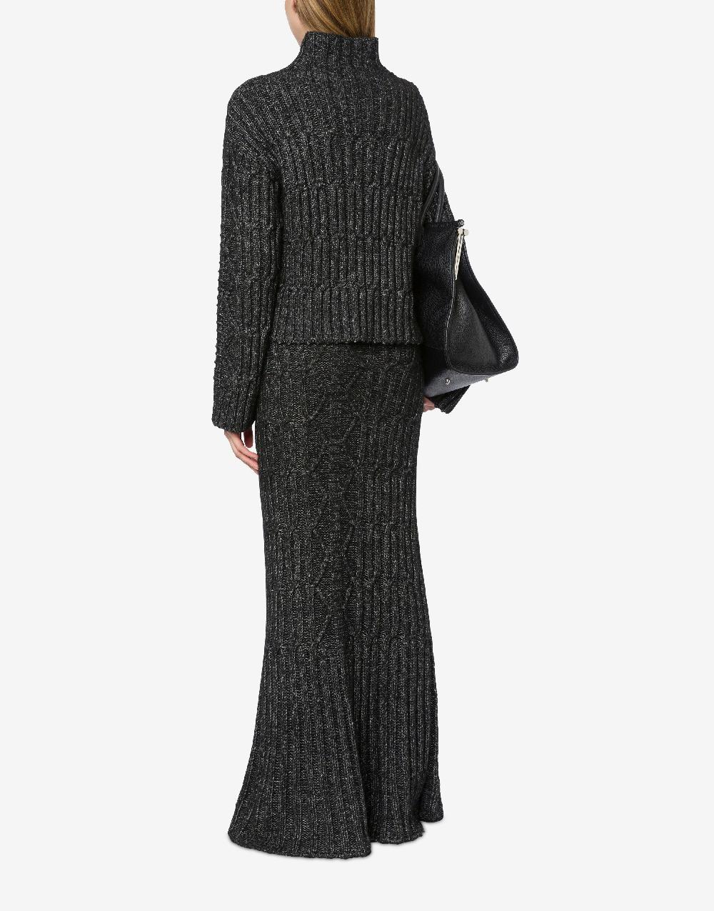 Alberta Ferretti Maglione in fettuccia di lana cotone 2025