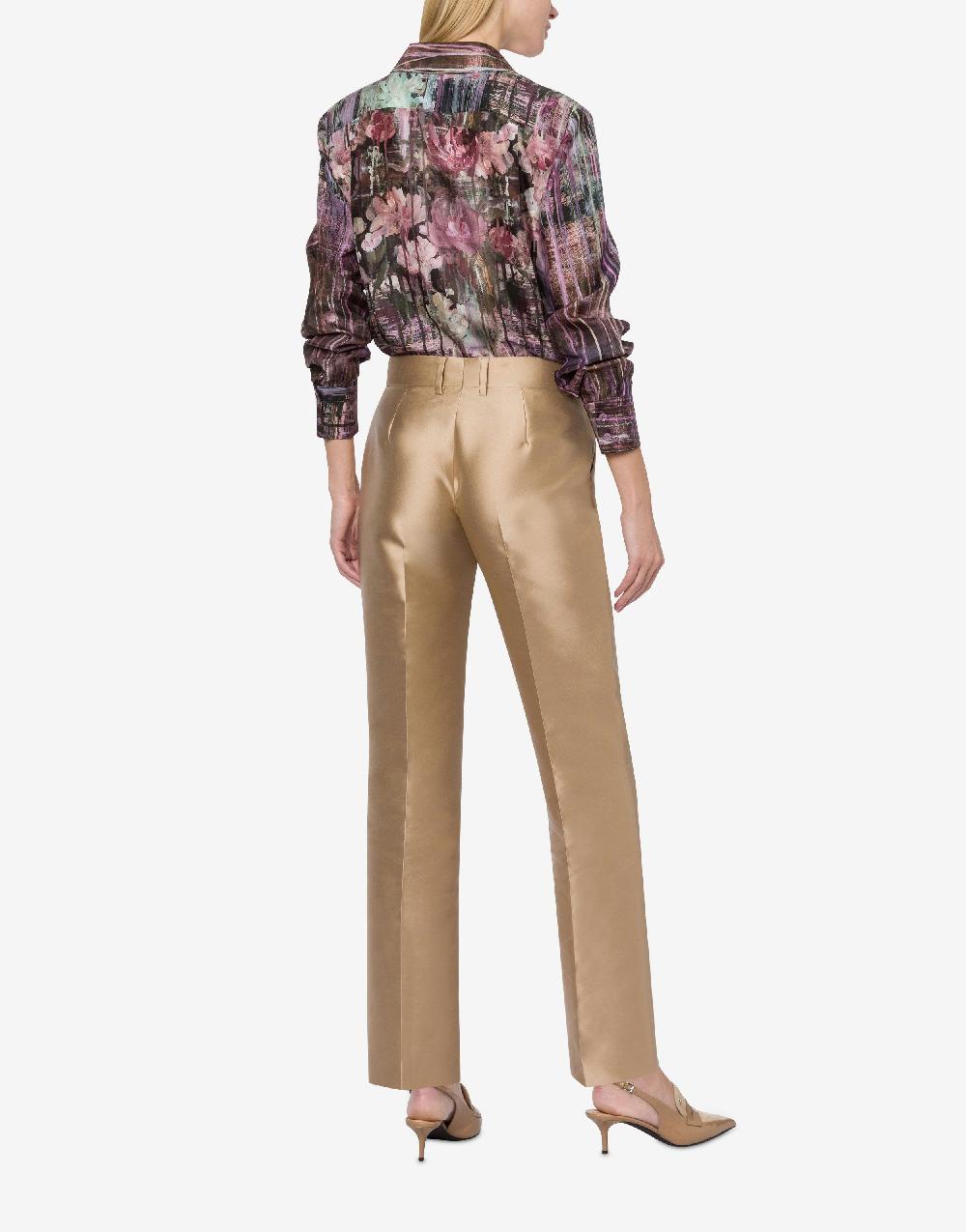 Alberta Ferretti Camicia in habotai con stampa Dripping Roses Nuovo