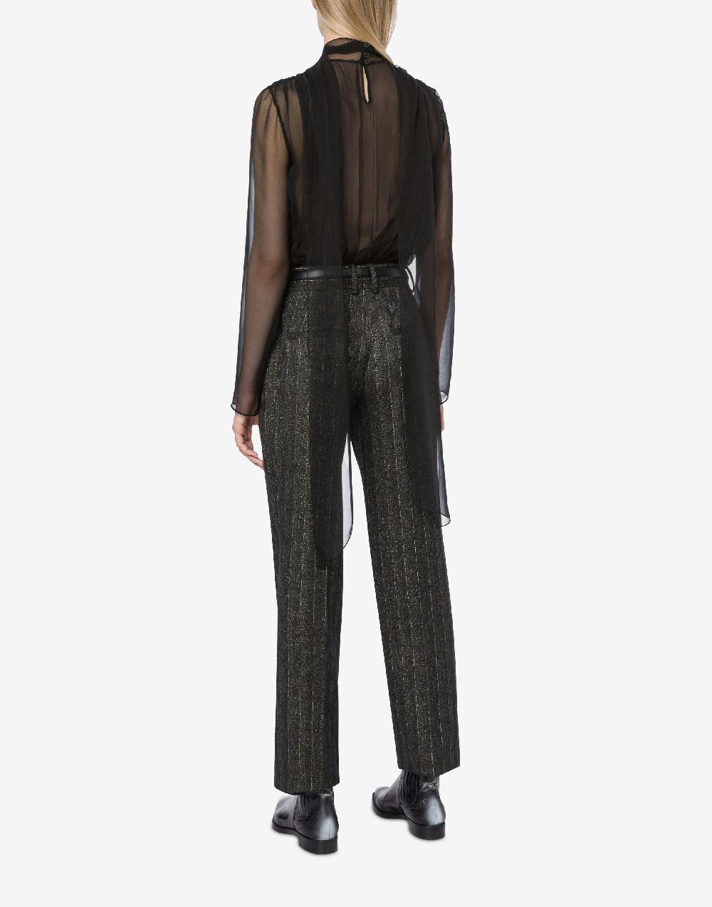 Alberta Ferretti Pantalone in gessato lurex Vendita