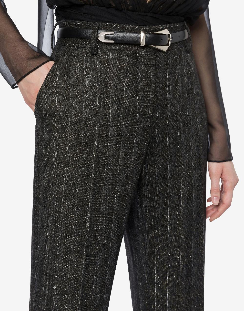 Alberta Ferretti Pantalone in gessato lurex Vendita