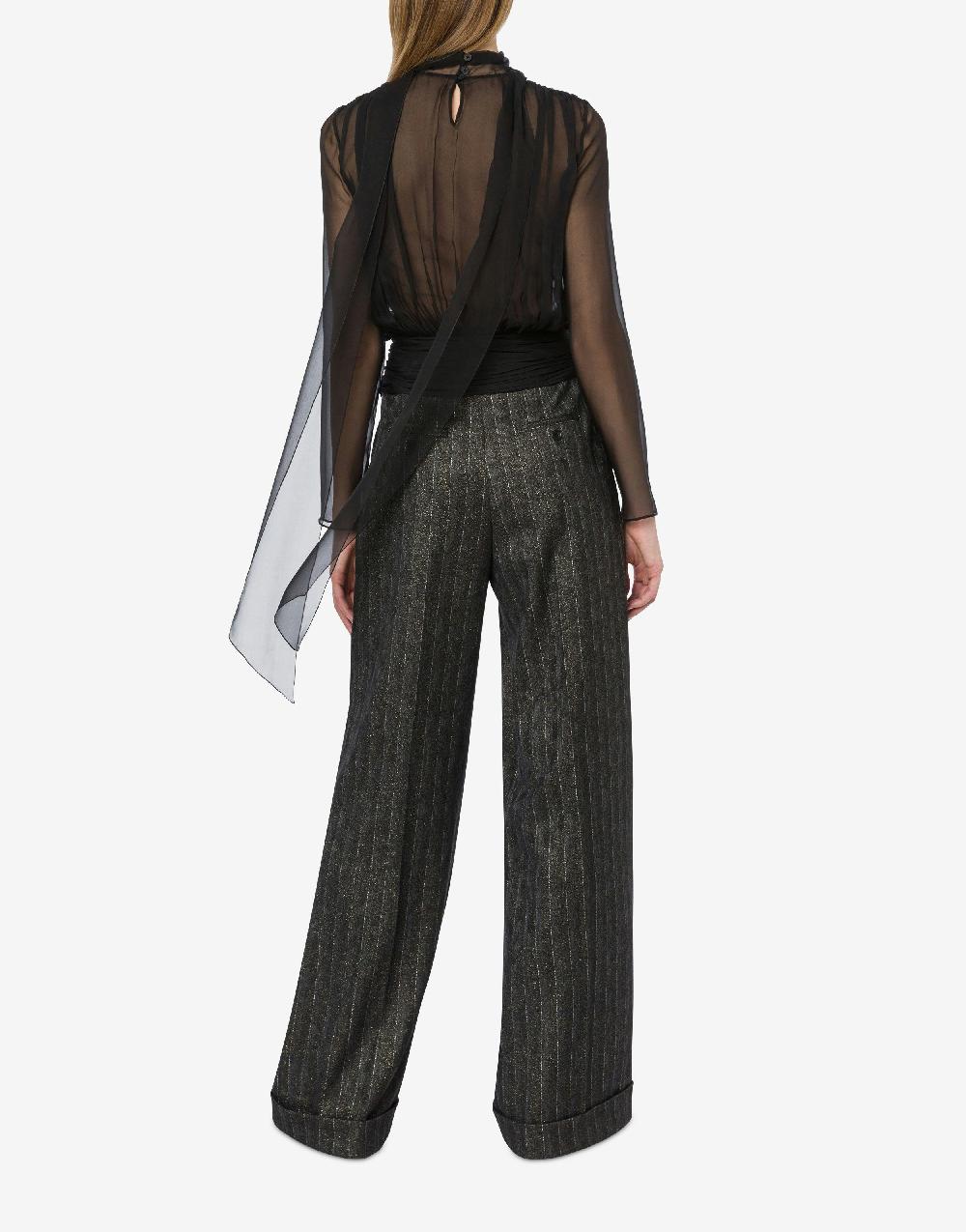 Alberta Ferretti Pantalone in gessato lurex Bestseller