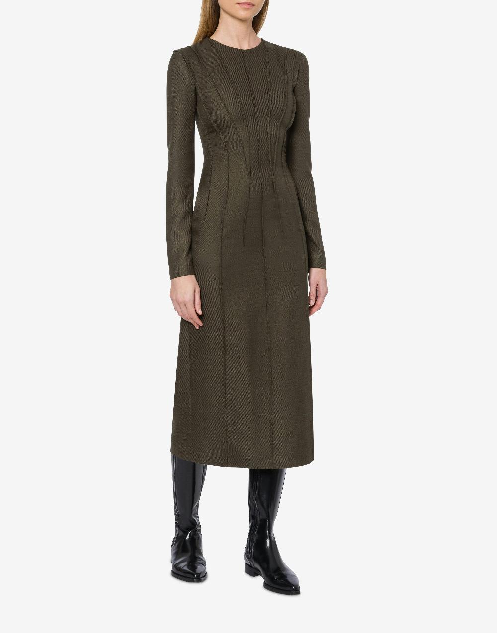 Alberta Ferretti Abito longuette in twill fiammato Pezzi Unici