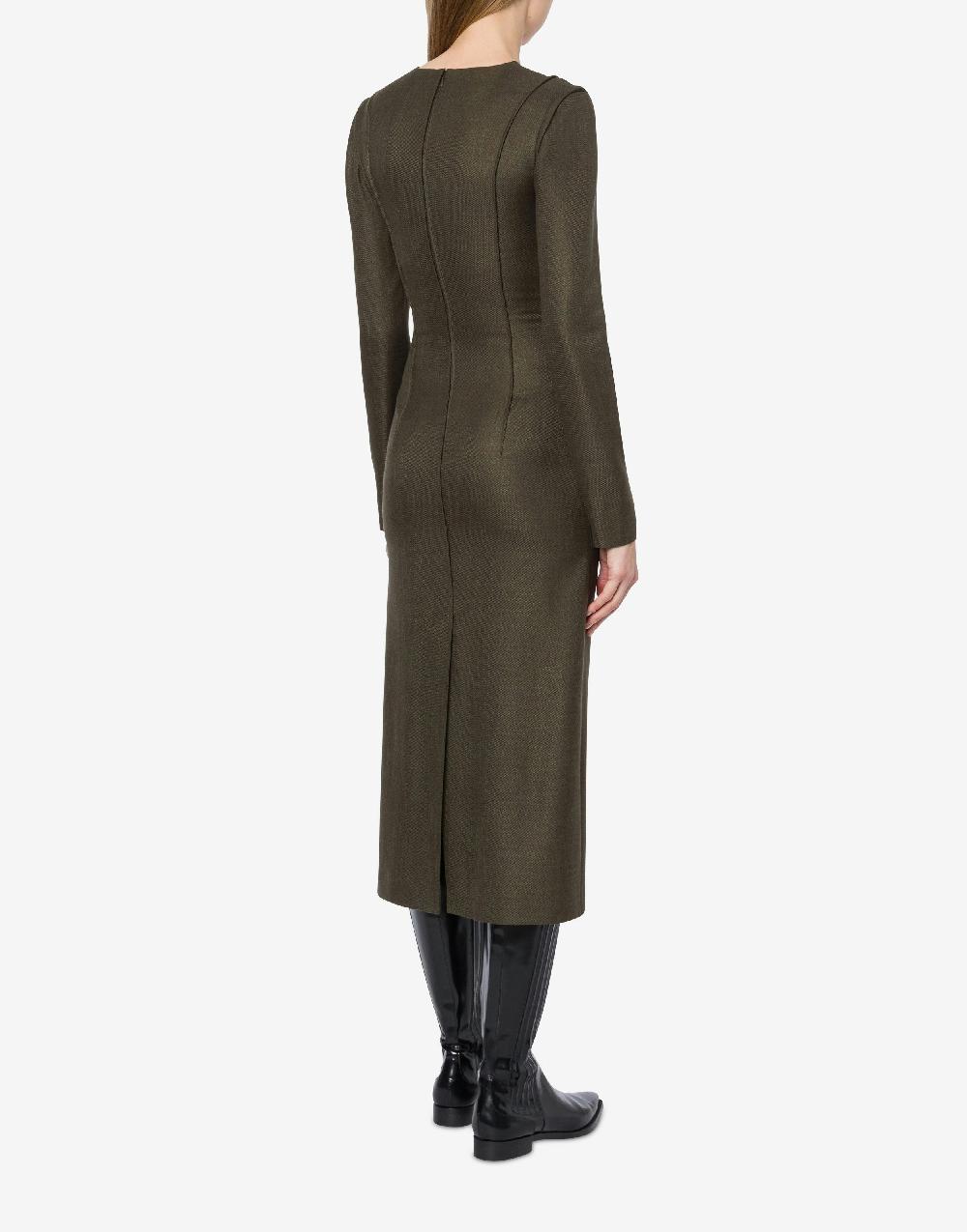 Alberta Ferretti Abito longuette in twill fiammato Pezzi Unici