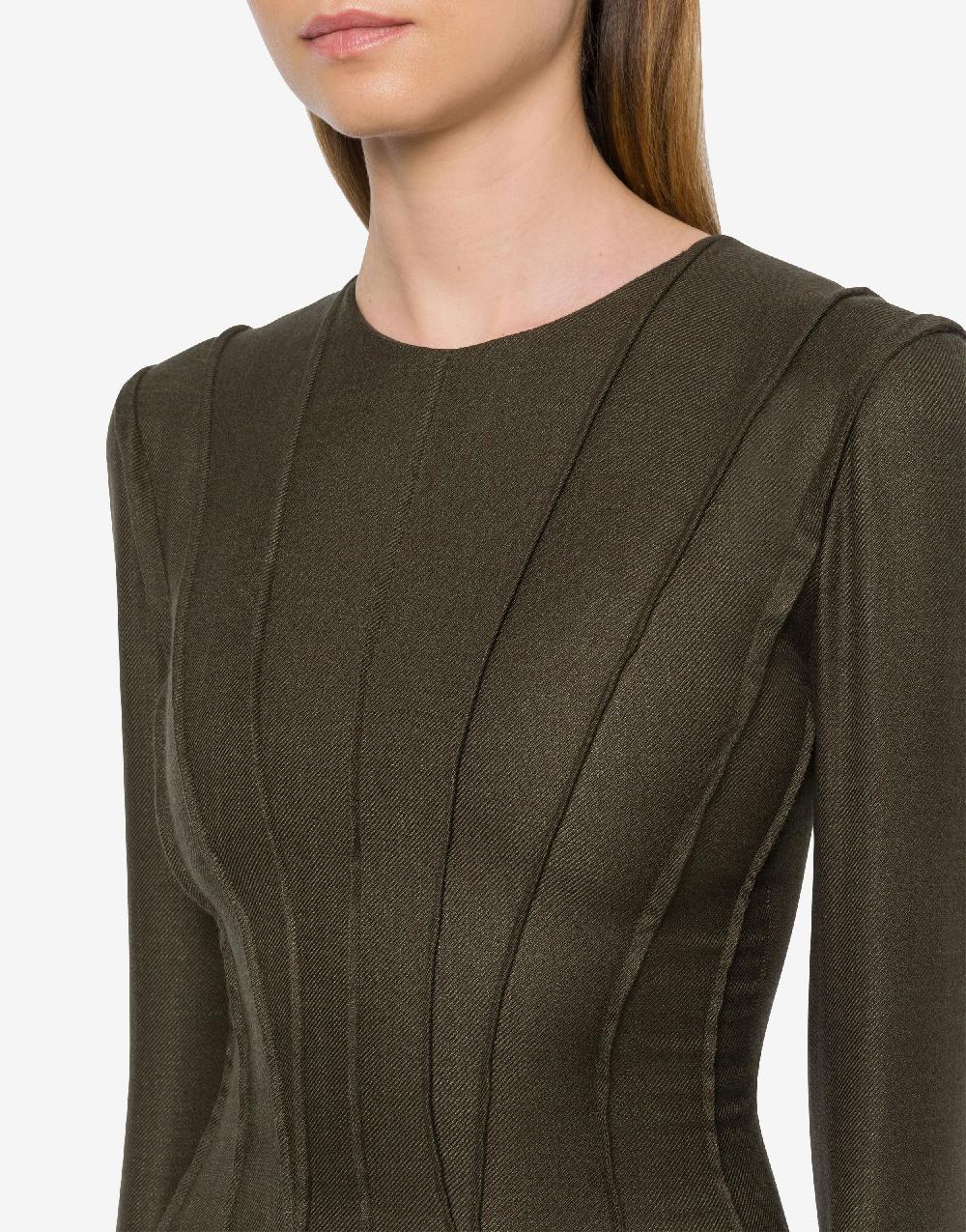 Alberta Ferretti Abito longuette in twill fiammato Pezzi Unici