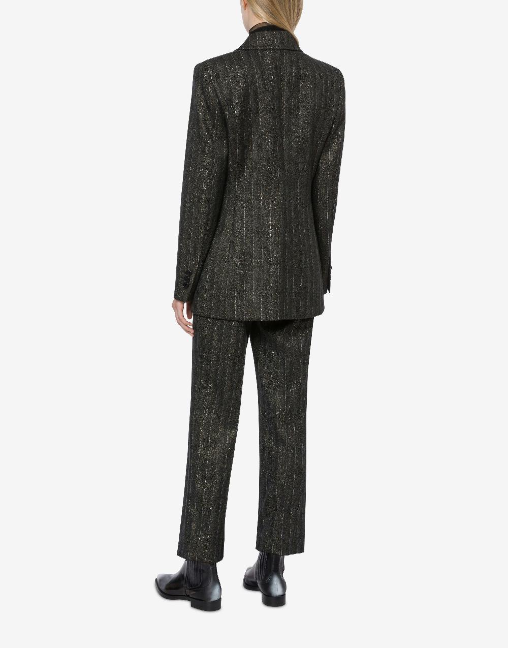 Alberta Ferretti Giacca doppiopetto in gessato lurex Soddisfazione Garantita