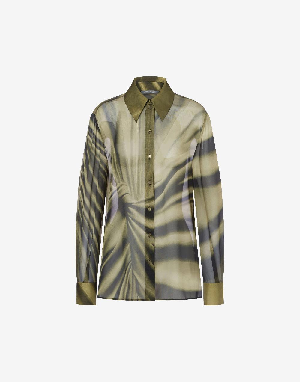 Alberta Ferretti Camicia in chiffon con stampa Drappeggio Qualità Garantita