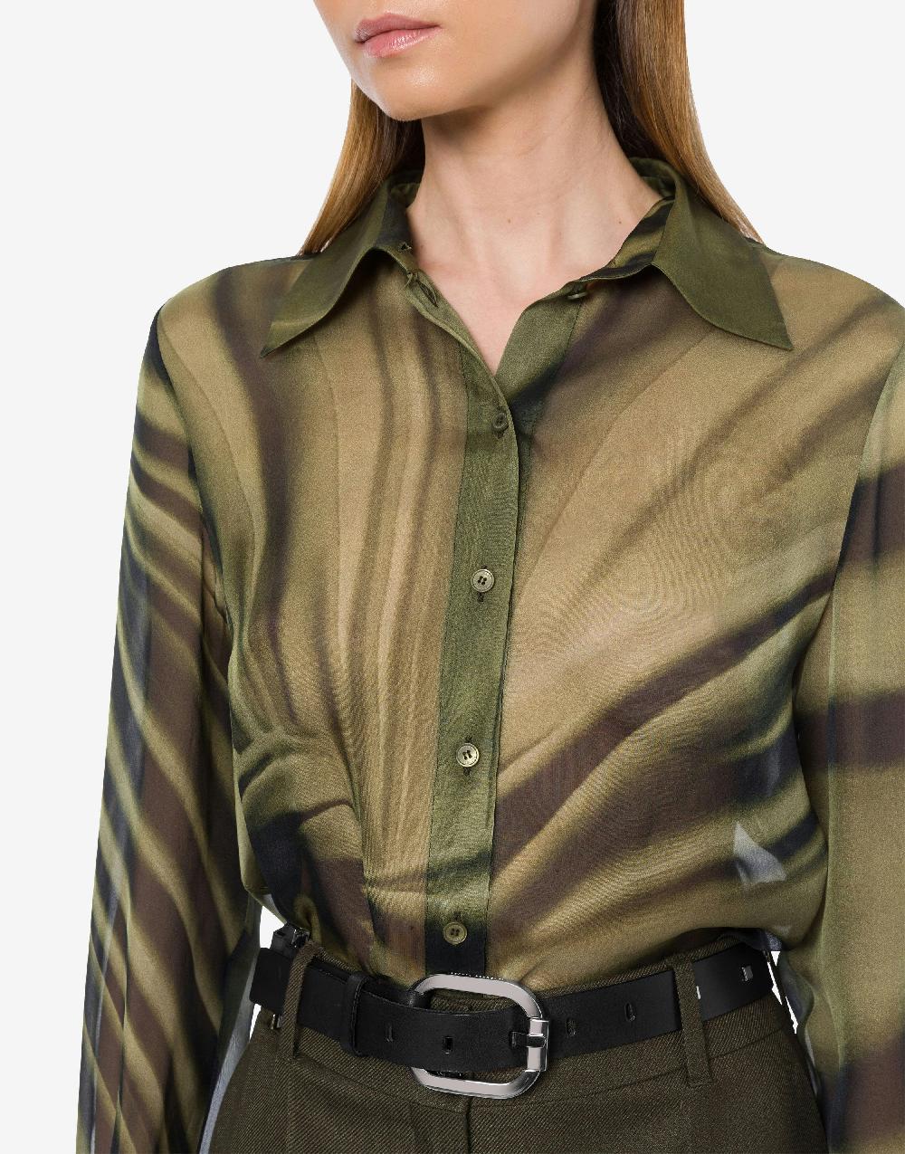 Alberta Ferretti Camicia in chiffon con stampa Drappeggio Qualità Garantita