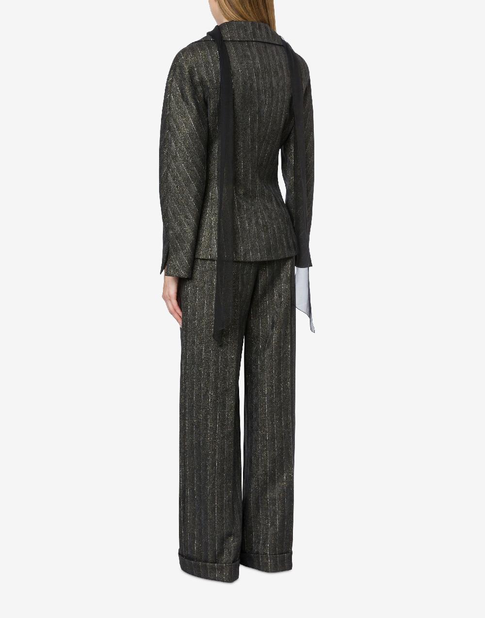 Alberta Ferretti Giacca in gessato lurex Acquista Ora