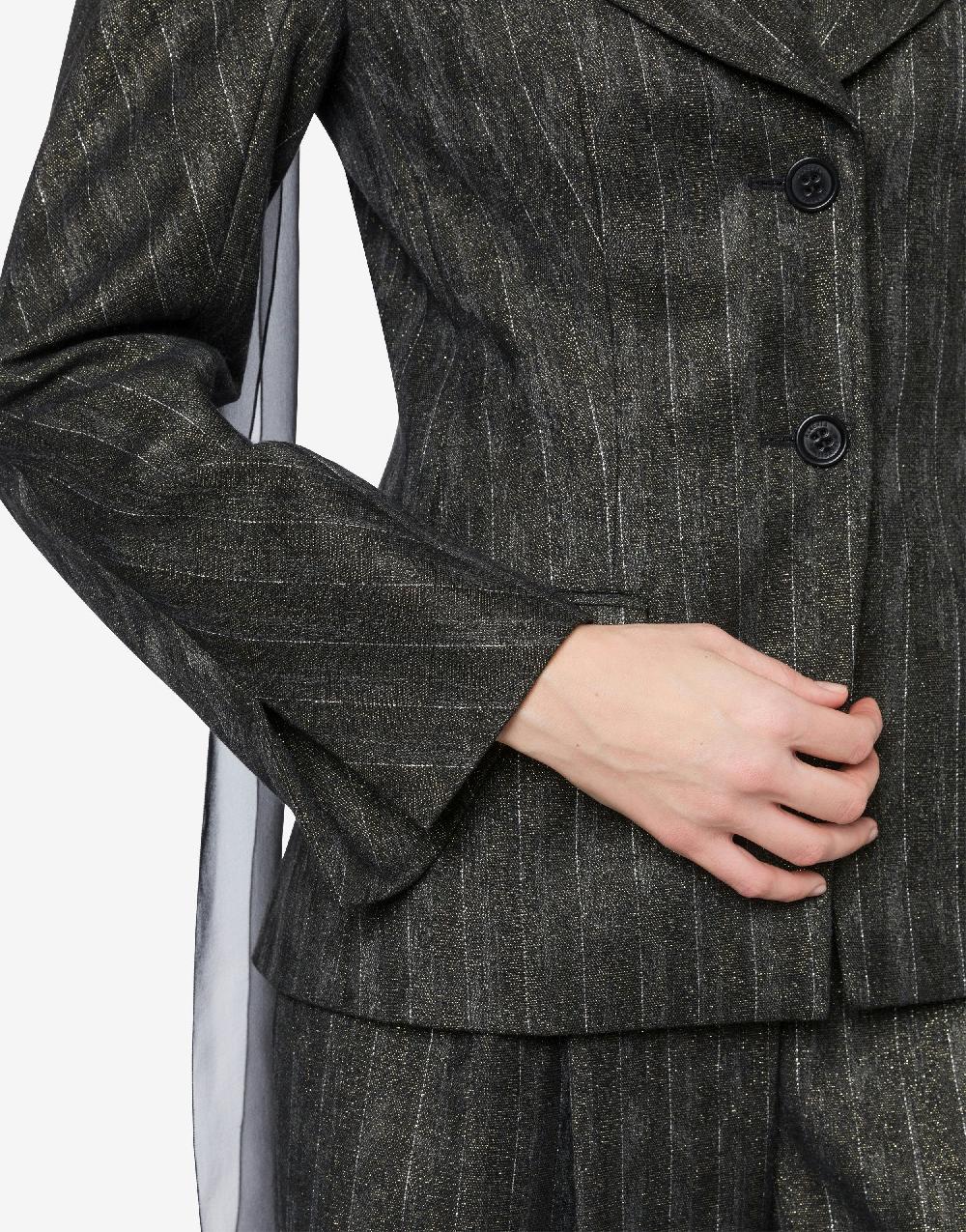 Alberta Ferretti Giacca in gessato lurex Acquista Ora