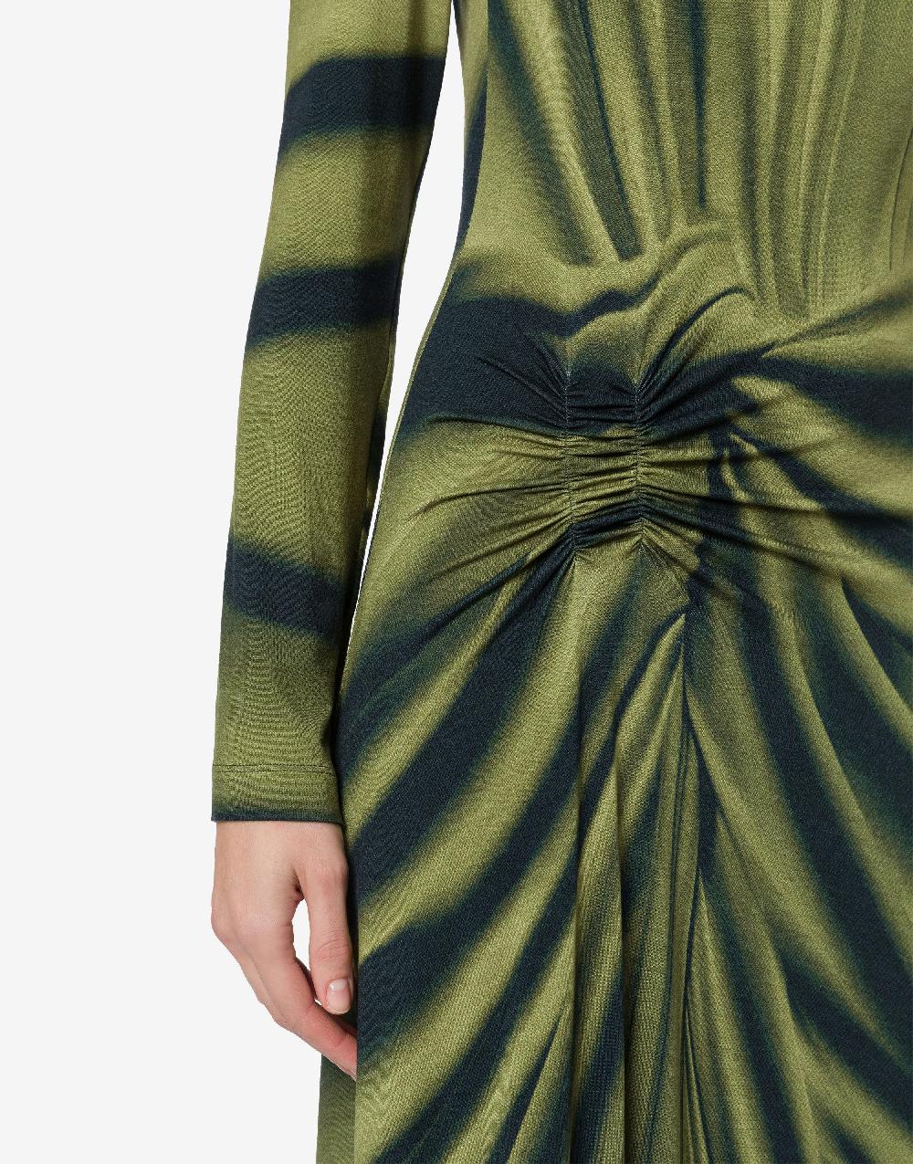Alberta Ferretti Abito lungo in jersey con stampa drappeggio Promozione Limitata
