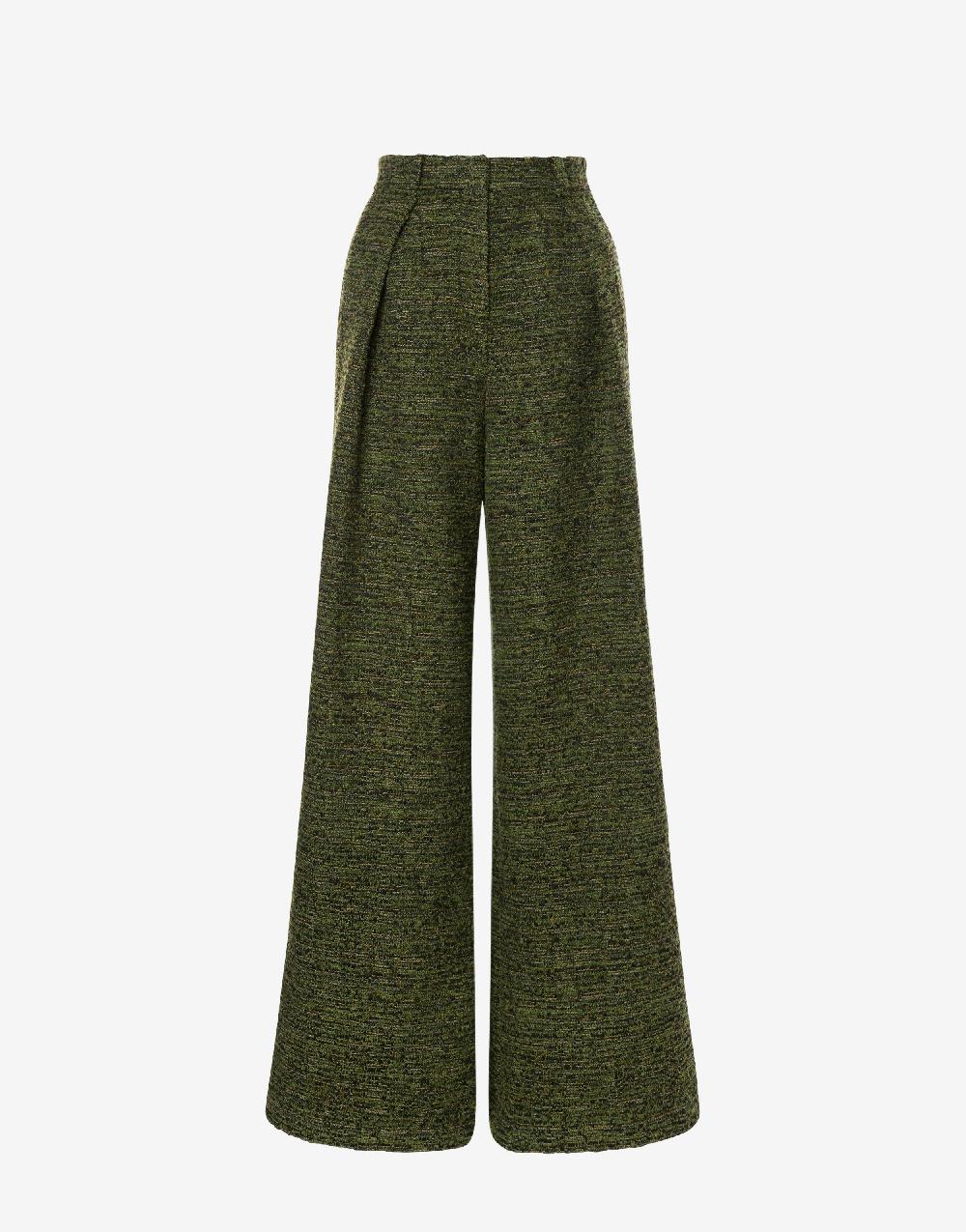 Alberta Ferretti Pantalone oversize in tweed bottonato Sottocosto