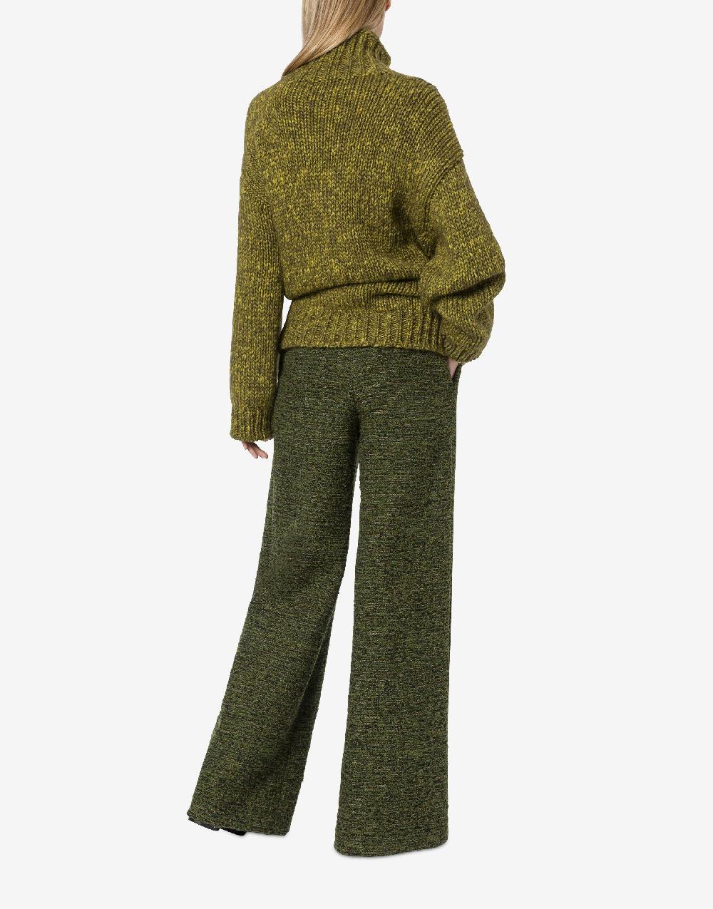 Alberta Ferretti Pantalone oversize in tweed bottonato Sottocosto