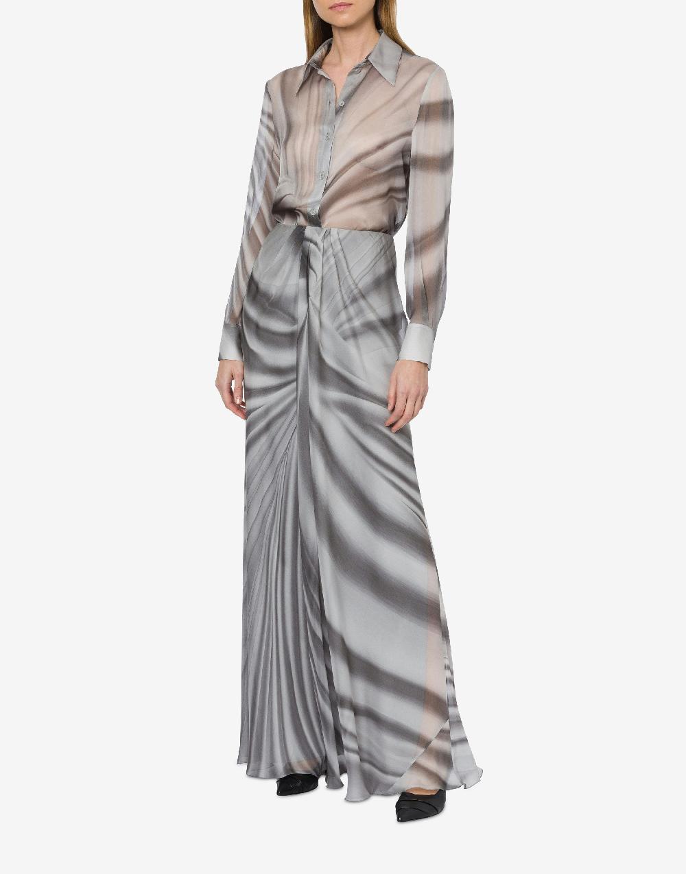 Alberta Ferretti Camicia in chiffon con stampa Drappeggio Outlet