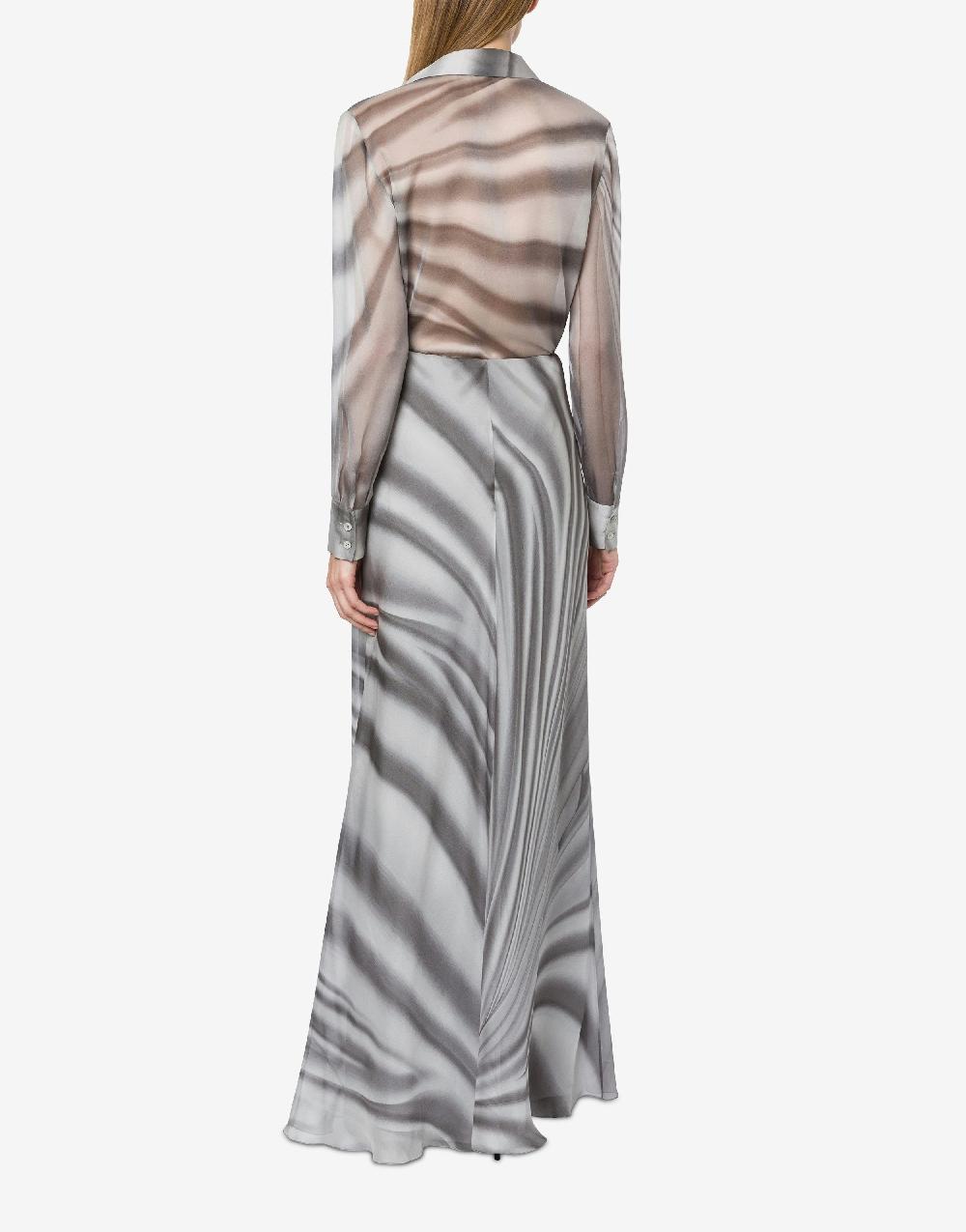 Alberta Ferretti Camicia in chiffon con stampa Drappeggio Outlet