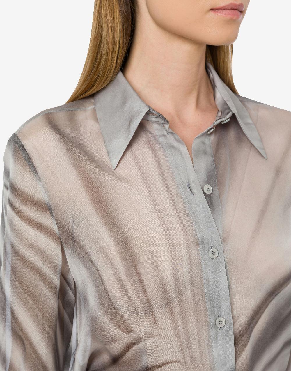 Alberta Ferretti Camicia in chiffon con stampa Drappeggio Outlet