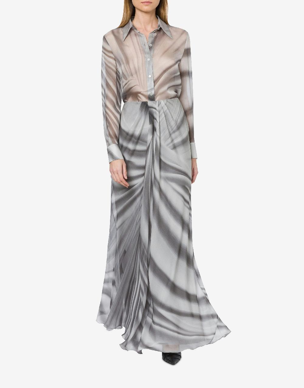 Alberta Ferretti Gonna in chiffon con stampa Drappeggio In Vendita