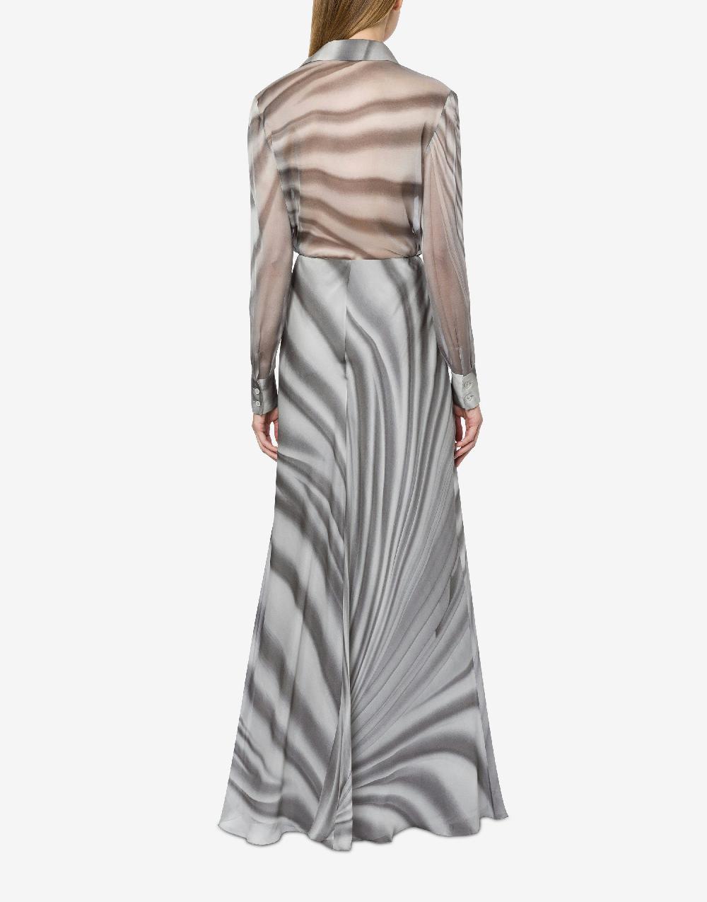 Alberta Ferretti Gonna in chiffon con stampa Drappeggio In Vendita