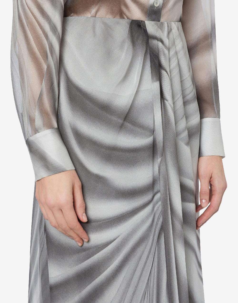 Alberta Ferretti Gonna in chiffon con stampa Drappeggio In Vendita