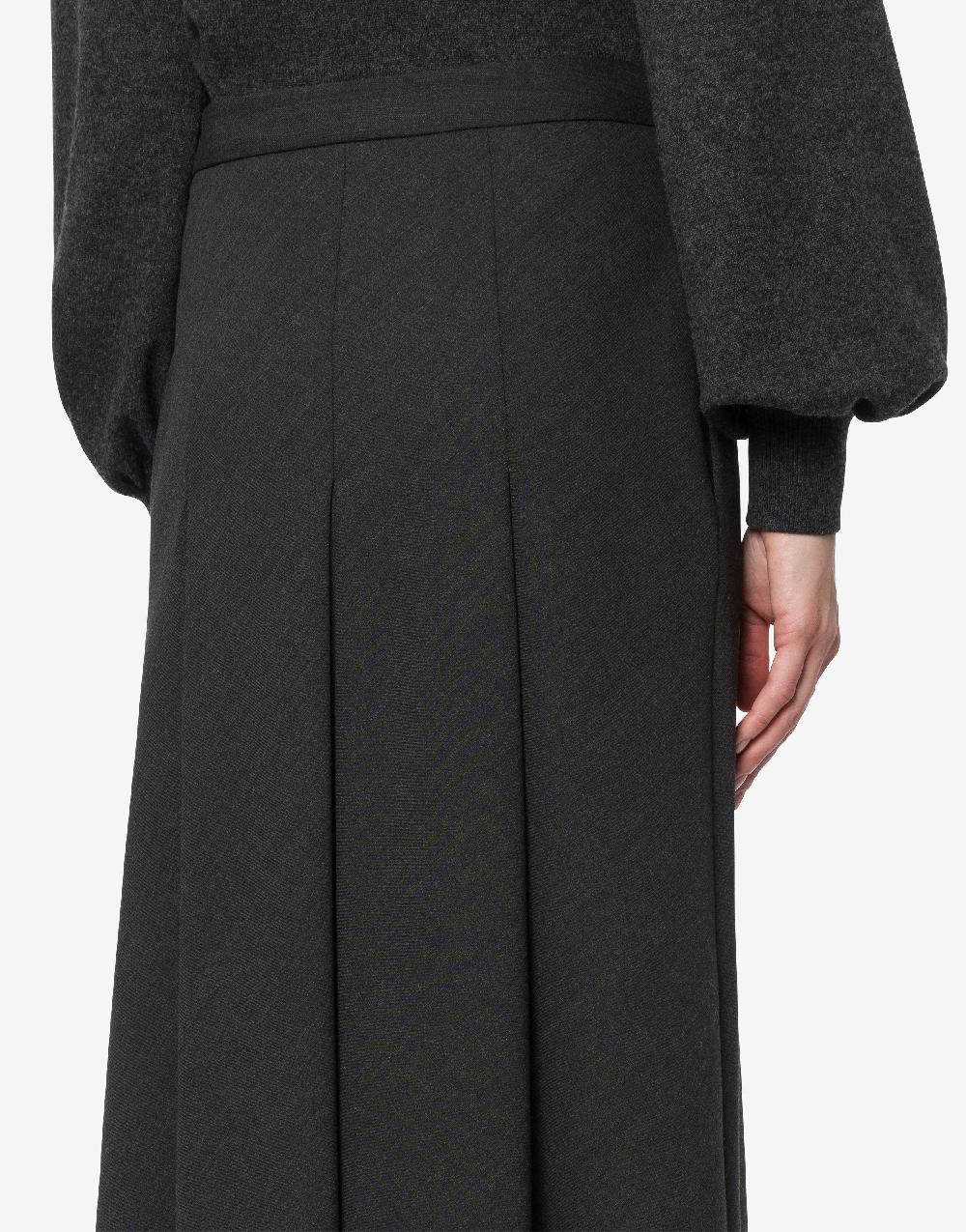 Alberta Ferretti Gonna lunga in twill di lana stretch Hotsell