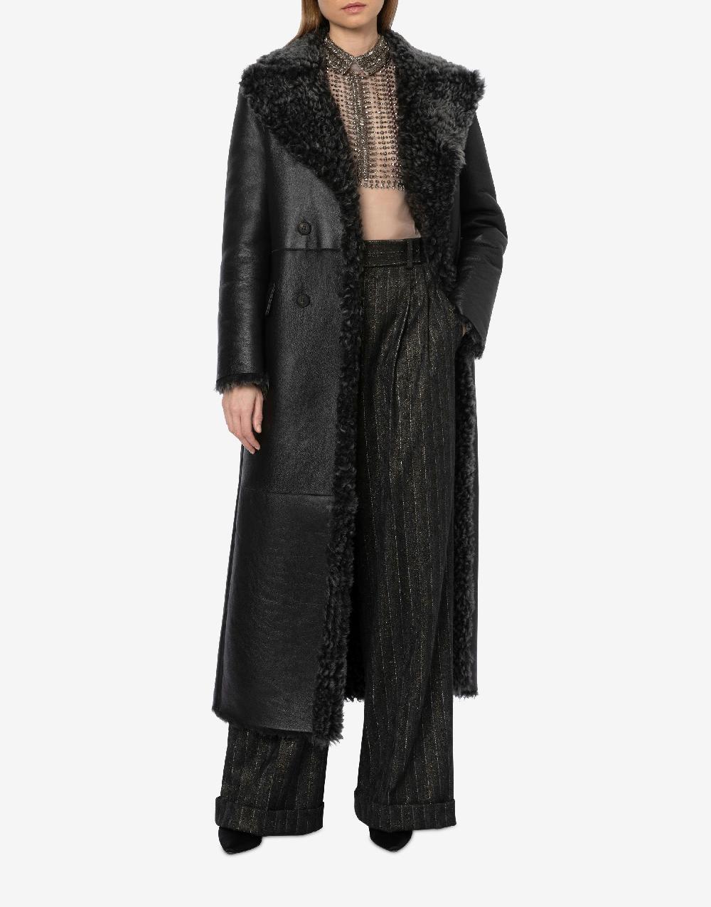 Alberta Ferretti Montone lungo in shearling nappato Vendita Calda