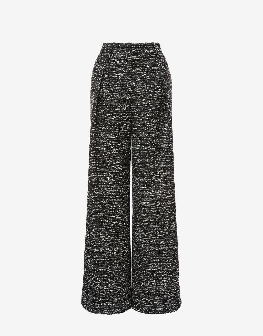 Alberta Ferretti Pantalone oversize in tweed bottonato Saldi Di Fabbrica