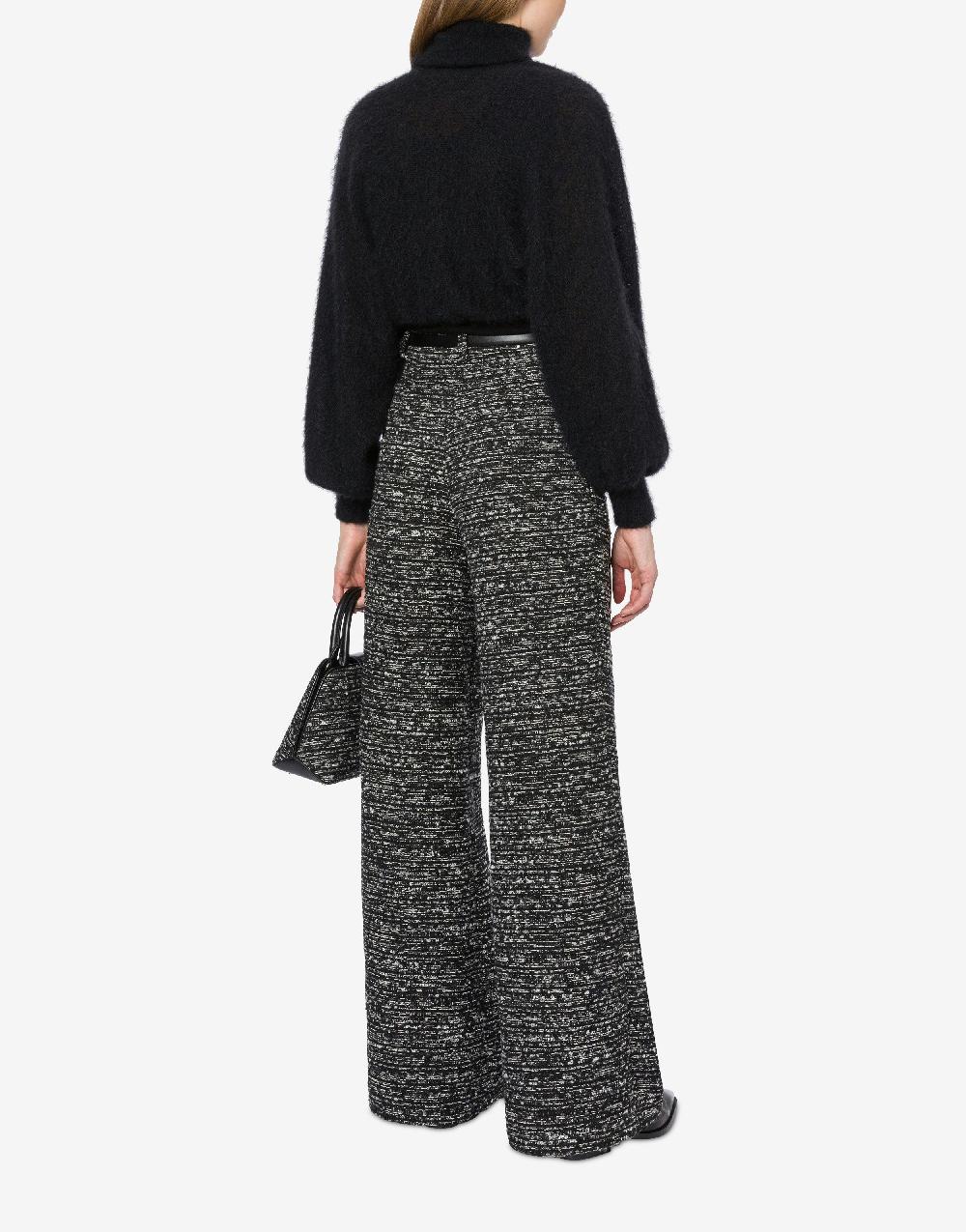 Alberta Ferretti Pantalone oversize in tweed bottonato Saldi Di Fabbrica