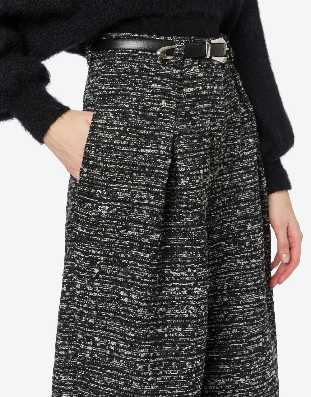 Alberta Ferretti Pantalone oversize in tweed bottonato Saldi Di Fabbrica