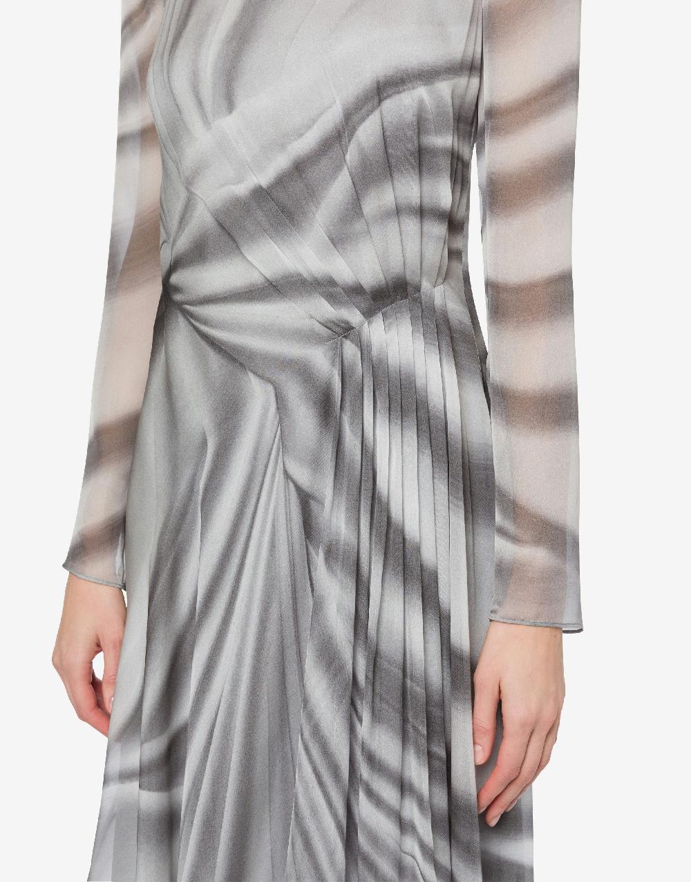 Alberta Ferretti Abito longuette in chiffon con stampa Drappeggio Negozio