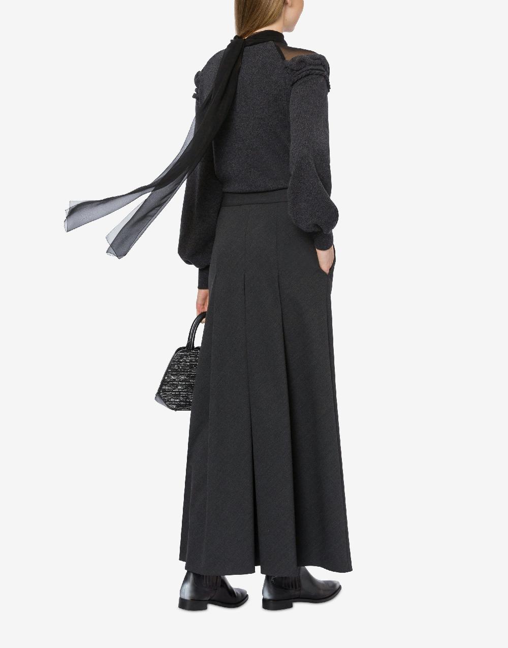 Alberta Ferretti Maglia in lana cashmere e chiffon Nuova