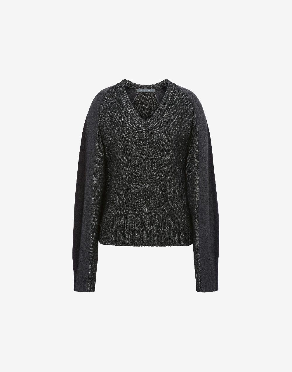 Alberta Ferretti Maglione con maniche in misto lana cashmere Moda