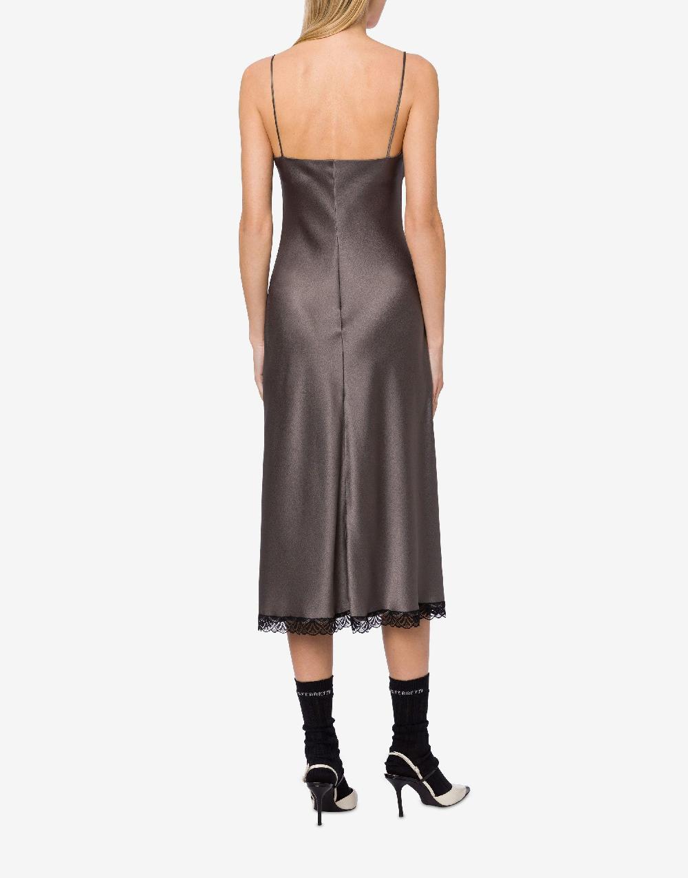 Alberta Ferretti Abito sottoveste in raso con pizzo Italy