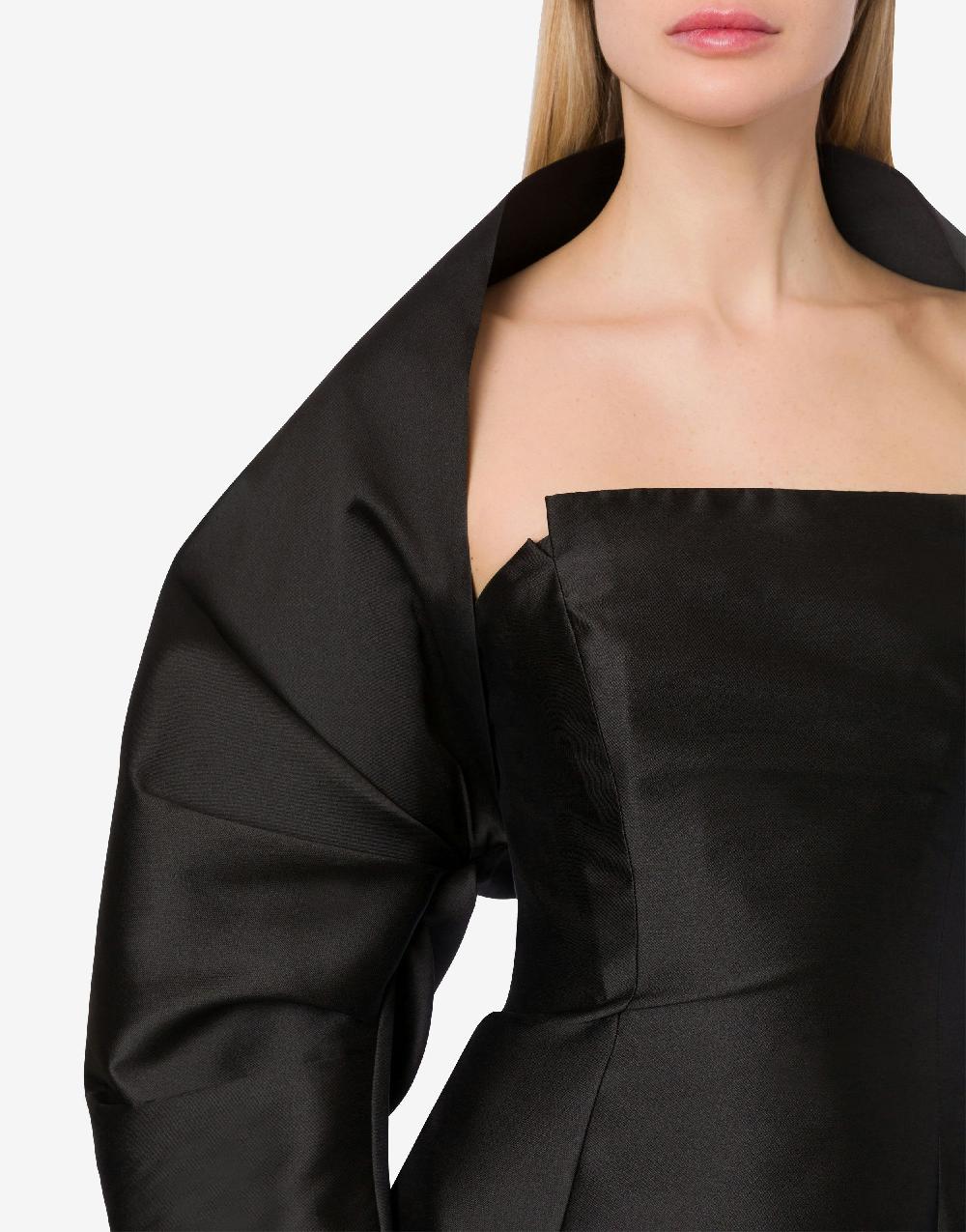 Alberta Ferretti Abito lungo in mikado con coprispalle Vendita