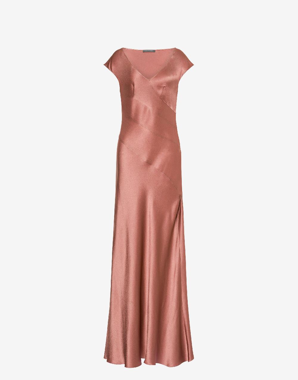 Alberta Ferretti Abito lungo in raso Promozione