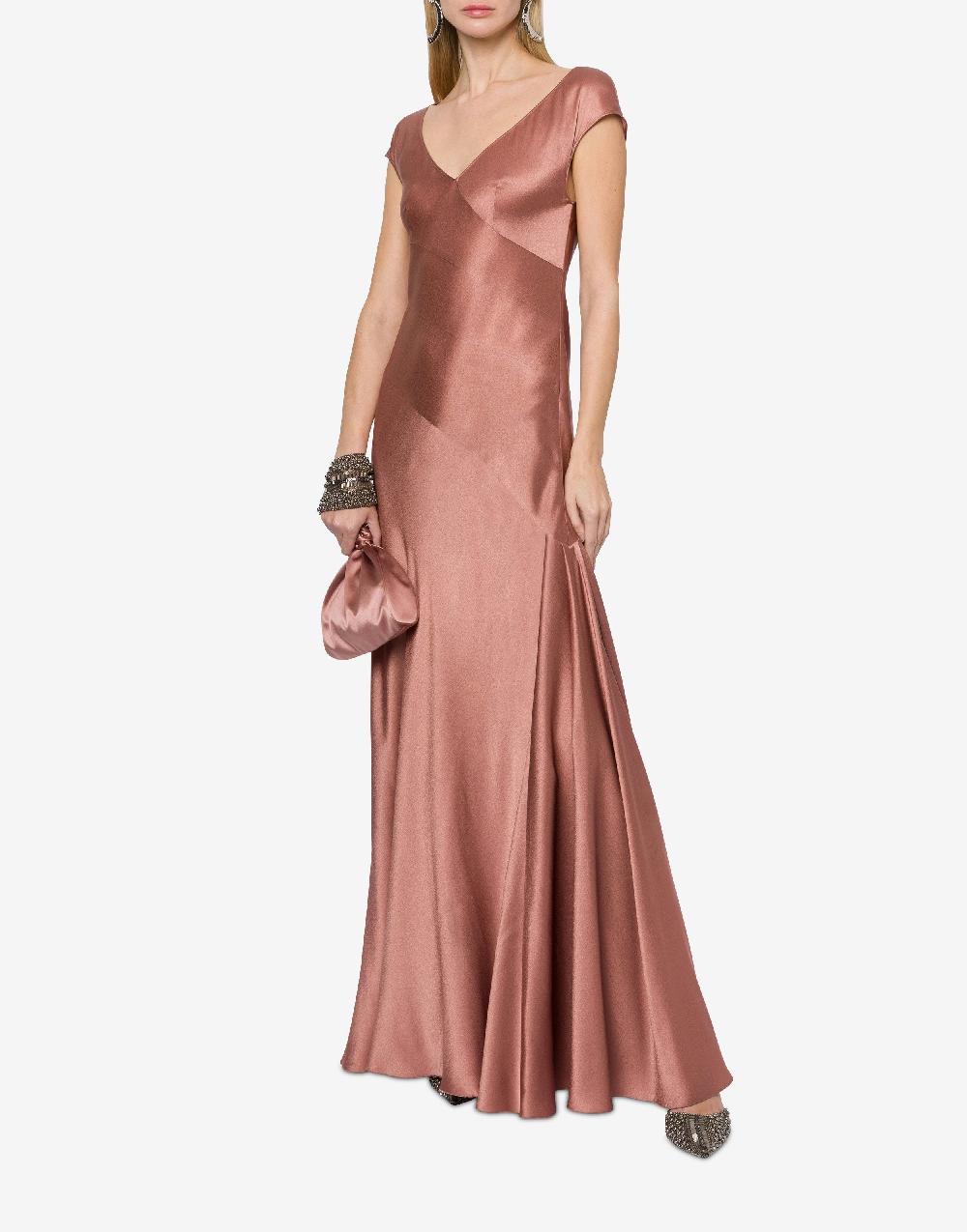 Alberta Ferretti Abito lungo in raso Promozione