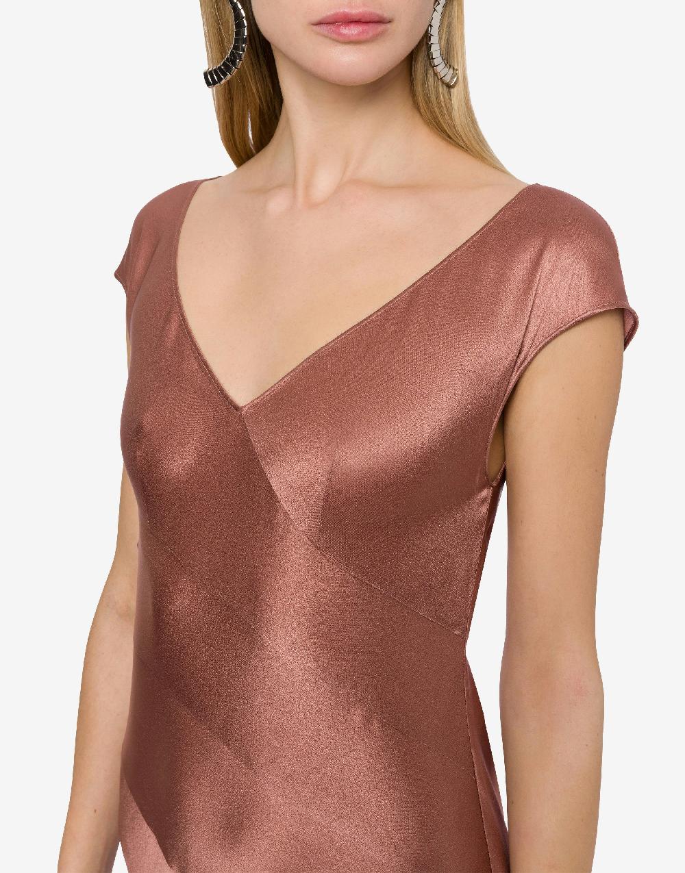 Alberta Ferretti Abito lungo in raso Promozione